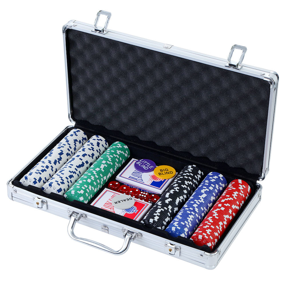 Poker Chips Set 300 Piece Casino Texas Hold'em with Aluminium Case