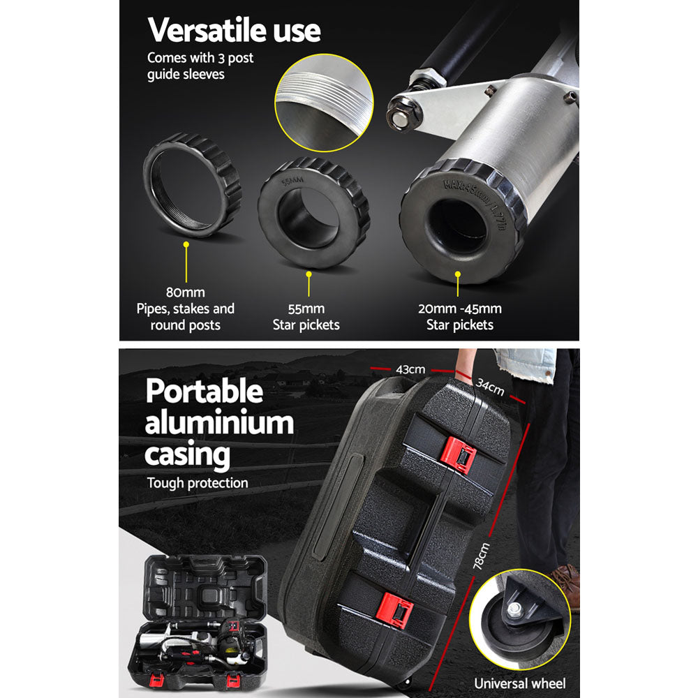 Giantz 38CC Petrol Post Driver 4-Stroke Rammer Black