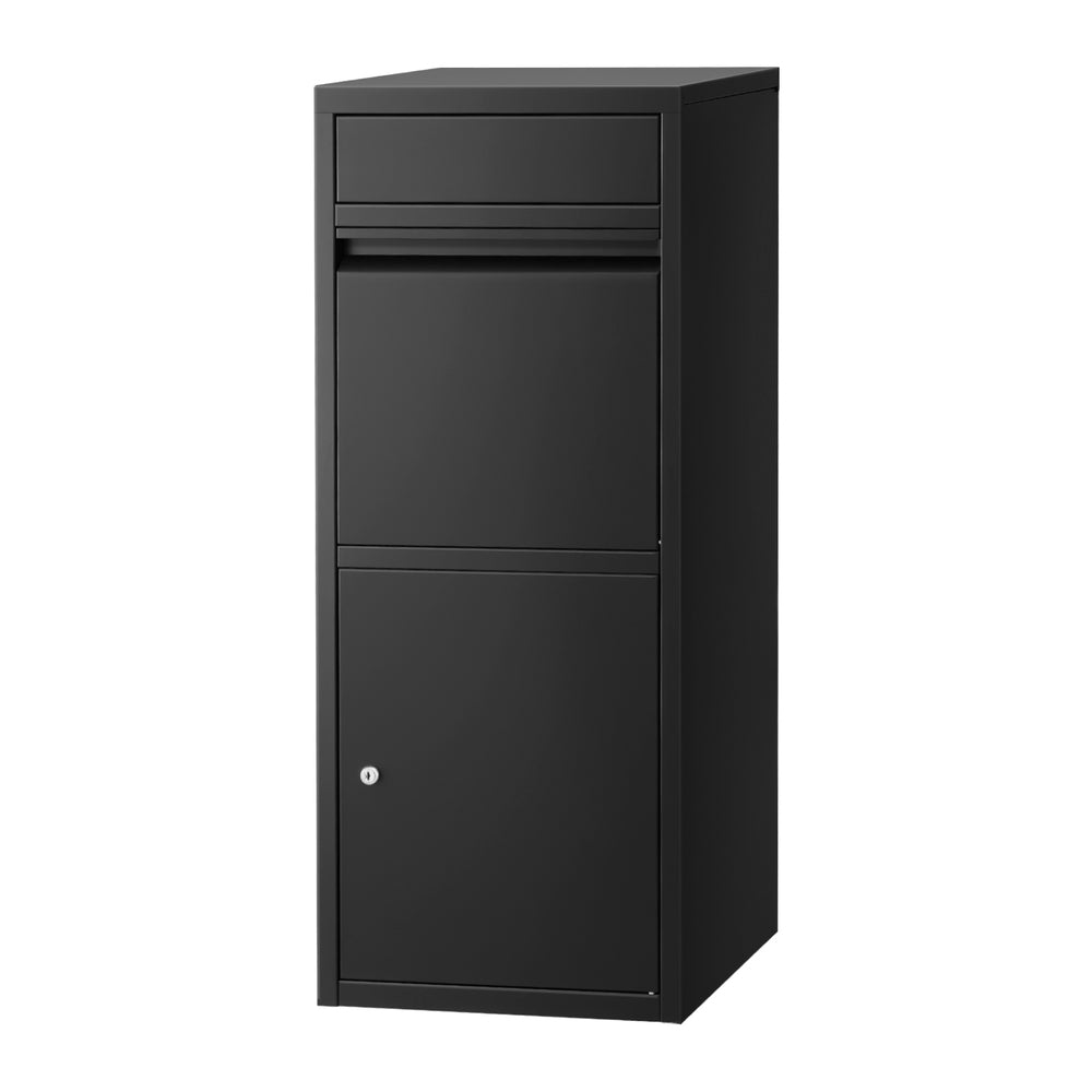 Gardeon Large Parcel Mailbox Black Weatherproof Steel