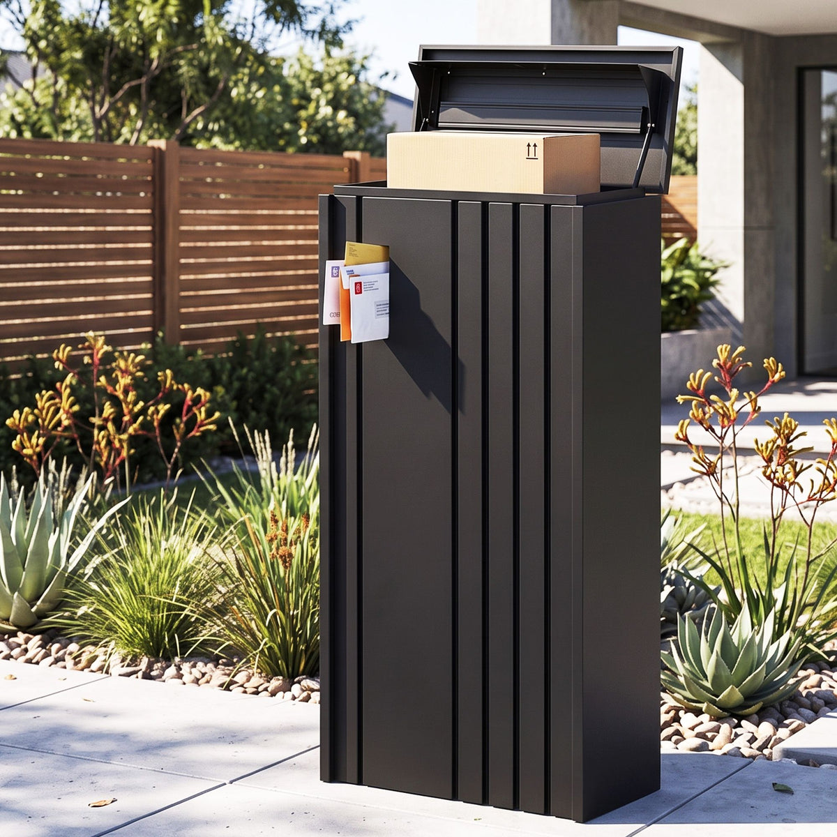 Gardeon Parcel Drop Box Letterbox Mailbox Black