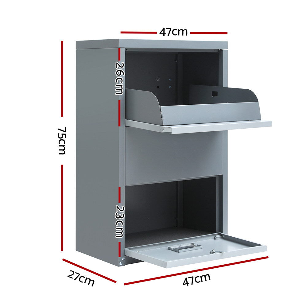 Gardeon Grey Parcel Drop Box Water-Resistant Steel
