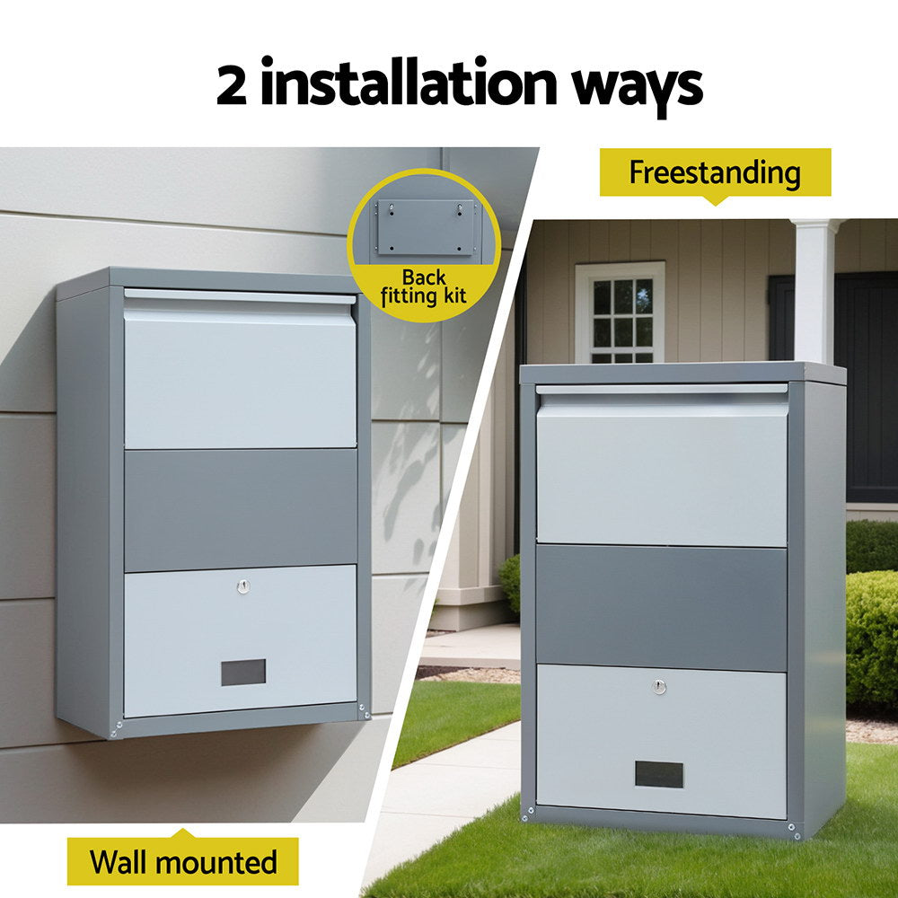 Gardeon Grey Parcel Drop Box Water-Resistant Steel
