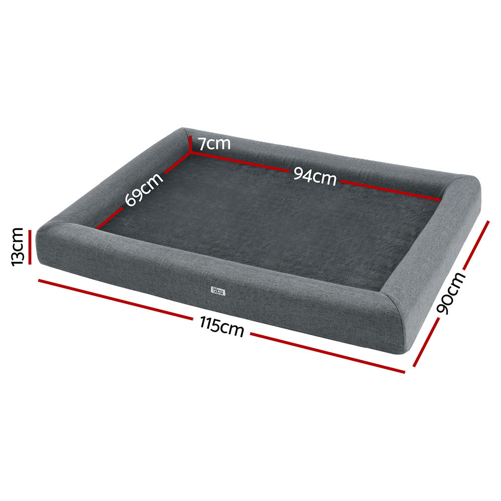 i.Pet Extra Large Calming Pet Sofa Cushion Egg Crate Washable Grey