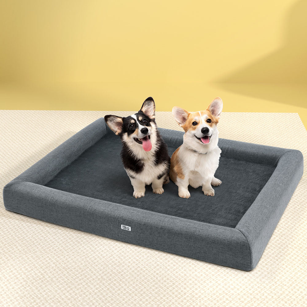 i.Pet Extra Large Calming Pet Sofa Cushion Egg Crate Washable Grey