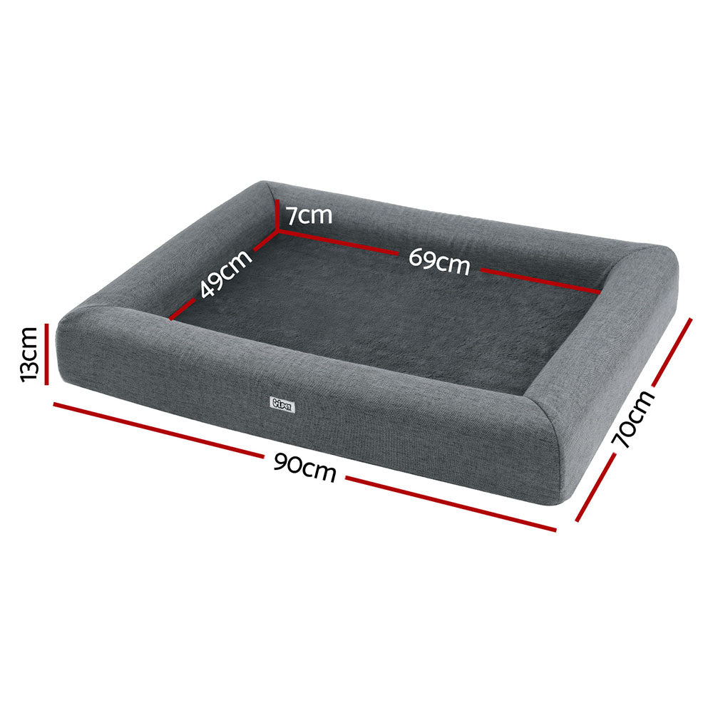 i.Pet Large Calming Pet Sofa Cushion Egg Crate Washable Grey