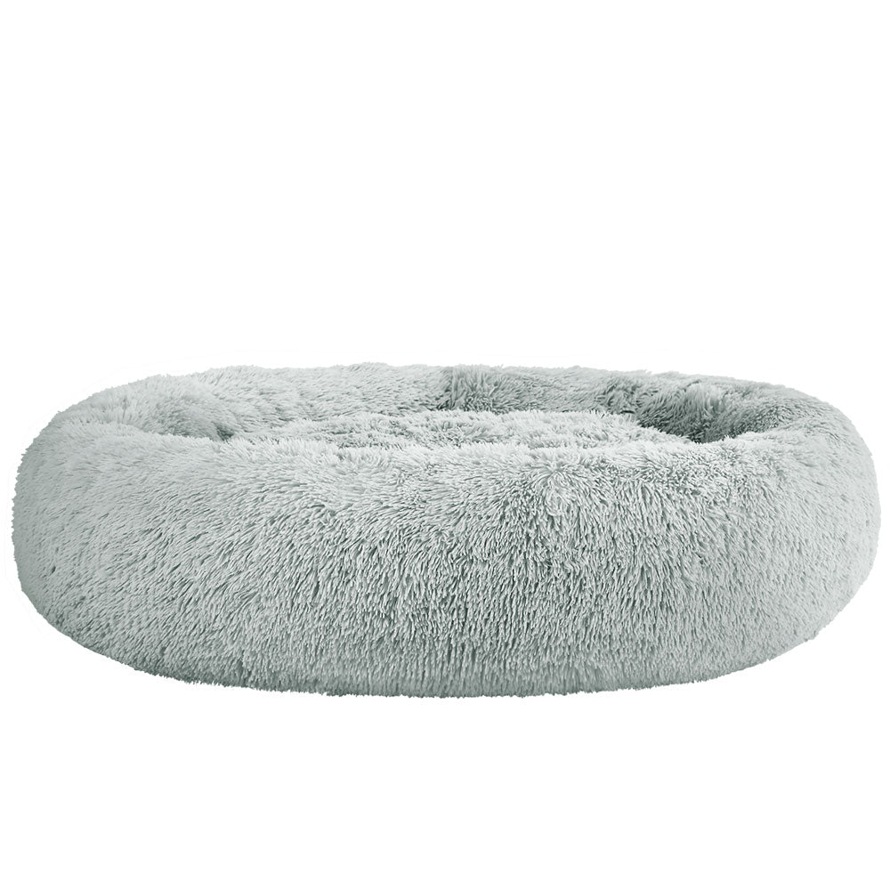 i.Pet Extra Large Calming Pet Bed 110cm Soft Plush Light Grey