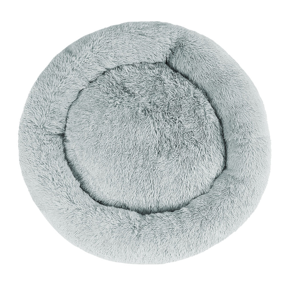 i.Pet Extra Large Calming Pet Bed 110cm Soft Plush Light Grey