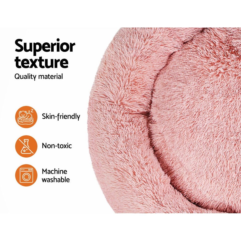 i.Pet Extra Large Calming Pet Bed 110cm Soft Plush Pink