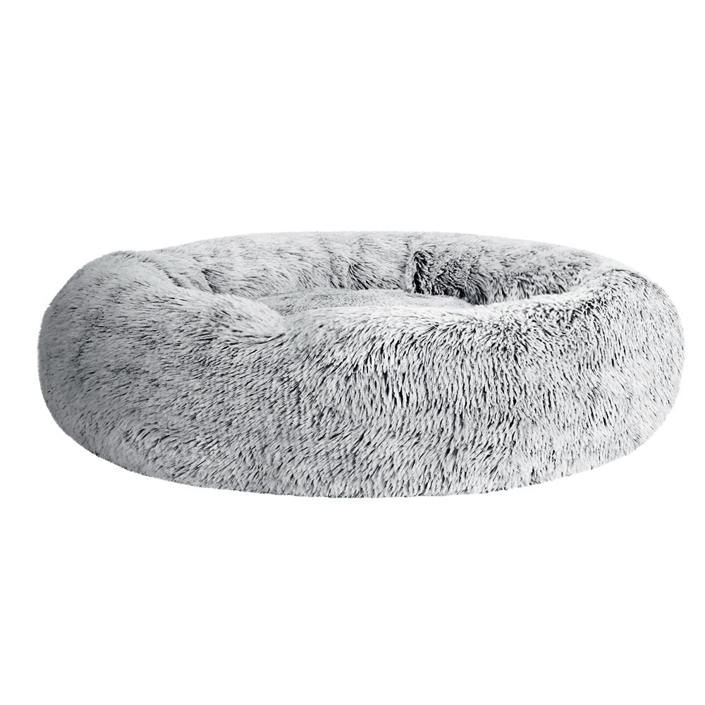 i.Pet Large Calming Pet Bed 90cm Soft Plush Light Charcoal