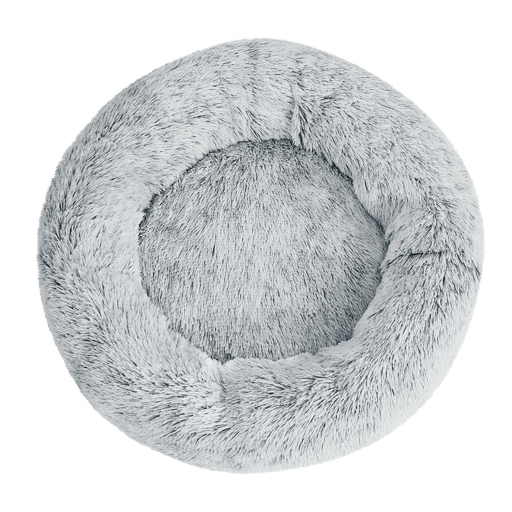 i.Pet Large Calming Pet Bed 90cm Soft Plush Light Charcoal