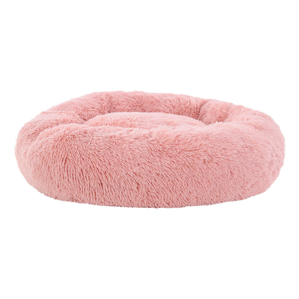 i.Pet Large Calming Pet Bed 90cm Soft Plush Pink