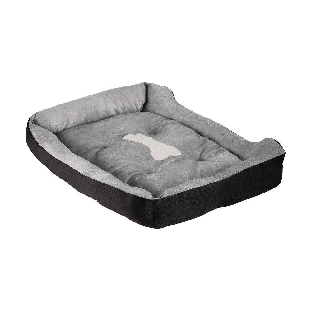 i.Pet Calming Pet Bed Plush Mat Cave Washable Black