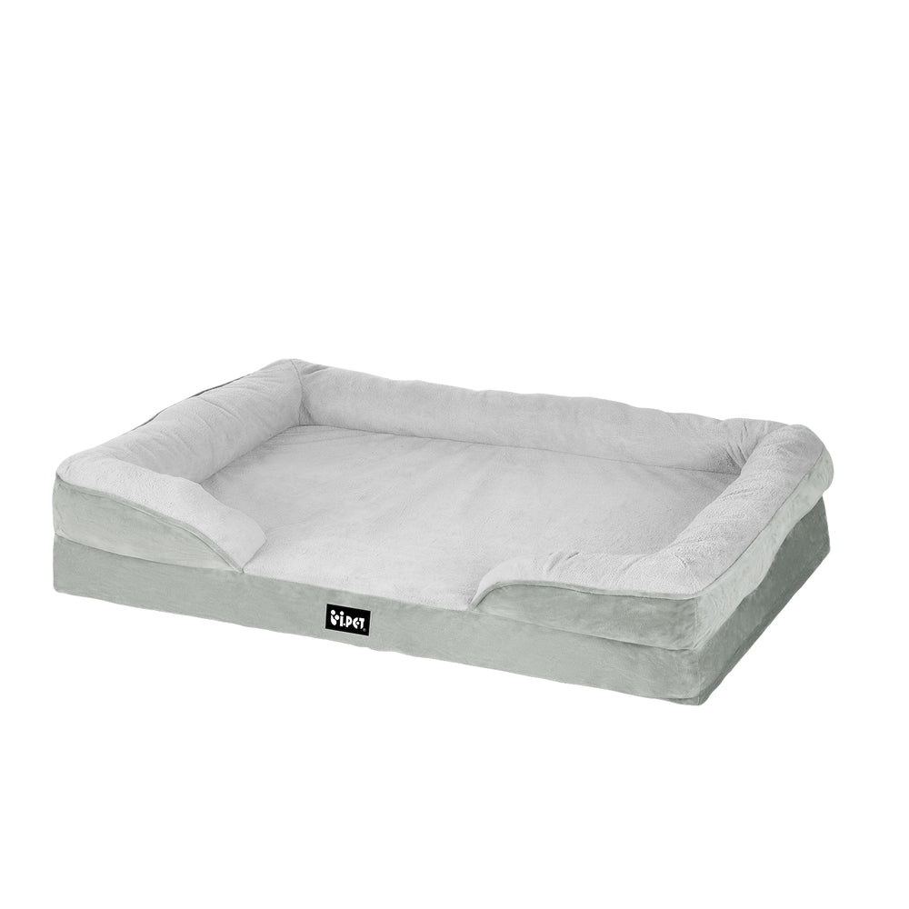 i.Pet Large Dog Bed Calming Cushion Egg Crate Grey