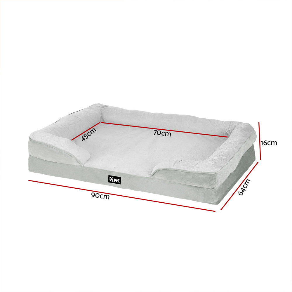 i.Pet Large Dog Bed Calming Cushion Egg Crate Grey