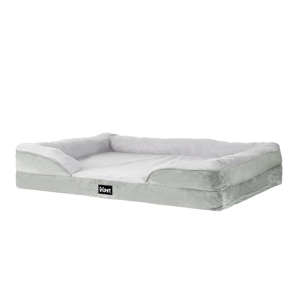i.Pet Large Dog Bed Calming Cushion Egg Crate Grey