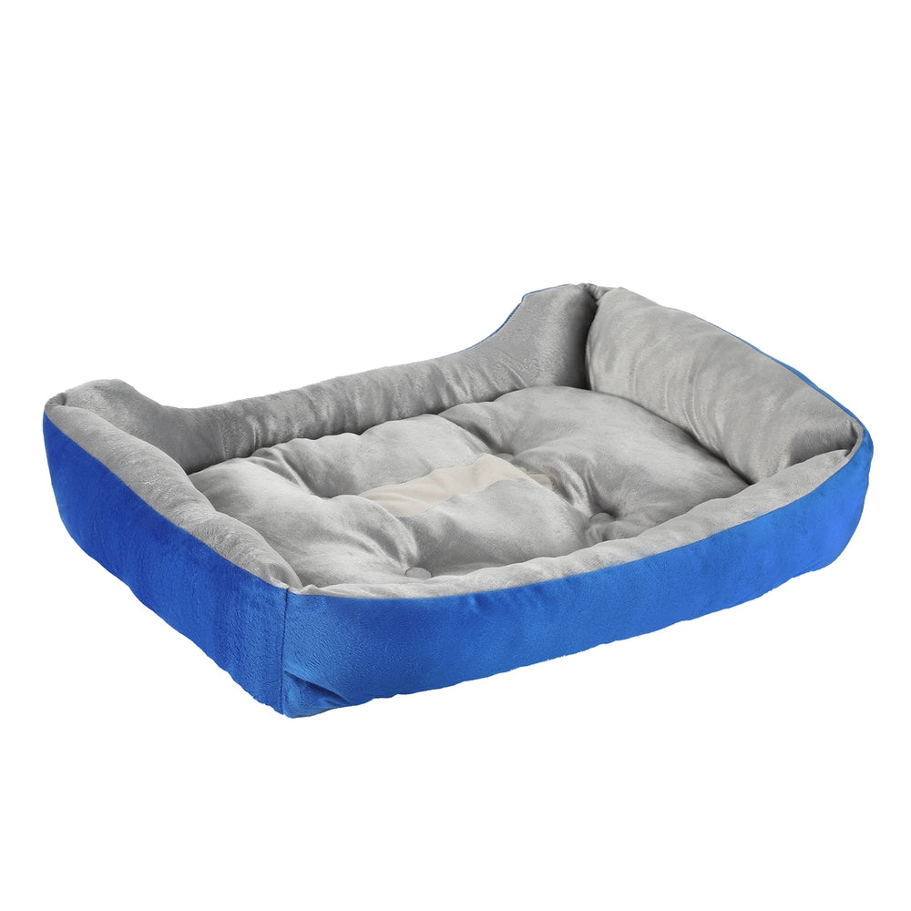 i.Pet Calming Pet Bed Plush Cave Washable Blue Grey