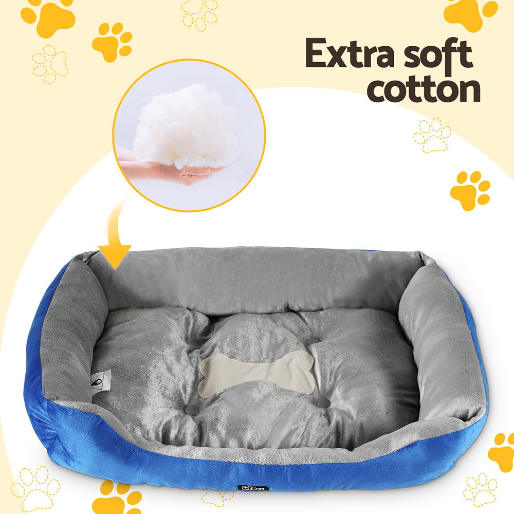 i.Pet Calming Pet Bed Plush Cave Washable Blue Grey