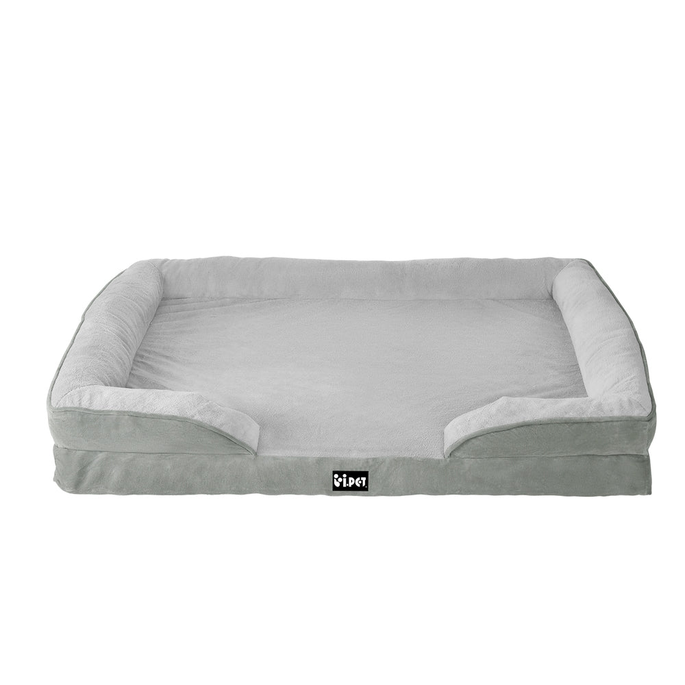 i.Pet Large Dog Calming Sofa Bed Egg Crate Foam Grey