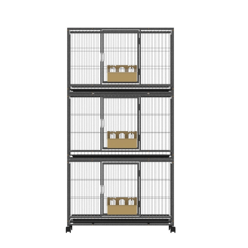 i.Pet Large Bird Cage Aviary Black for Budgies & Parrots with Stand Wheels