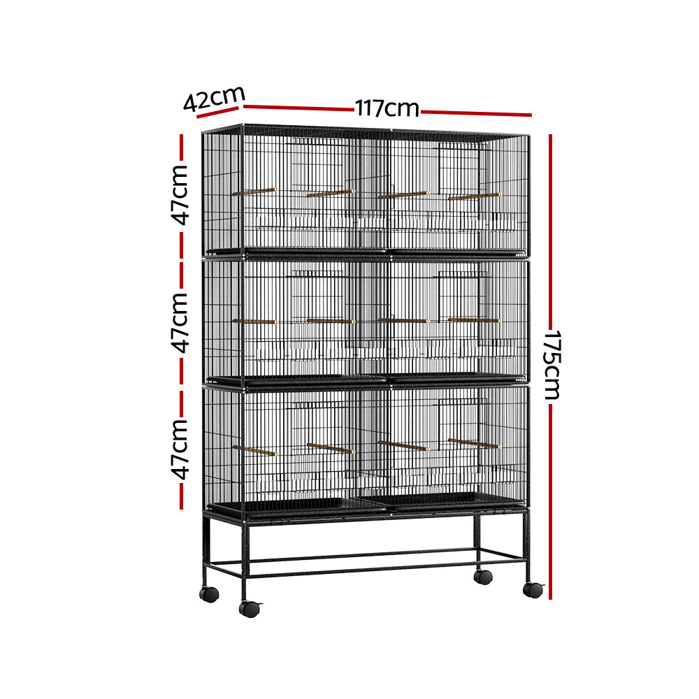 i.Pet 175cm Large Aviary Bird Cage Black