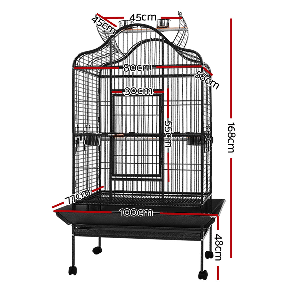 i.Pet 168cm Large Aviary Bird Cage Open Top Wrought Iron