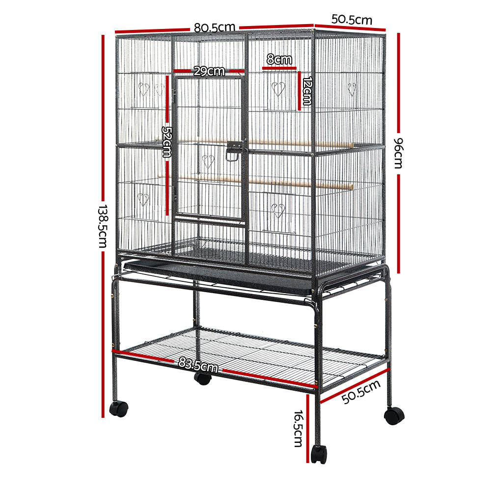 i.Pet Large Aviary Bird Cage 138cm Black