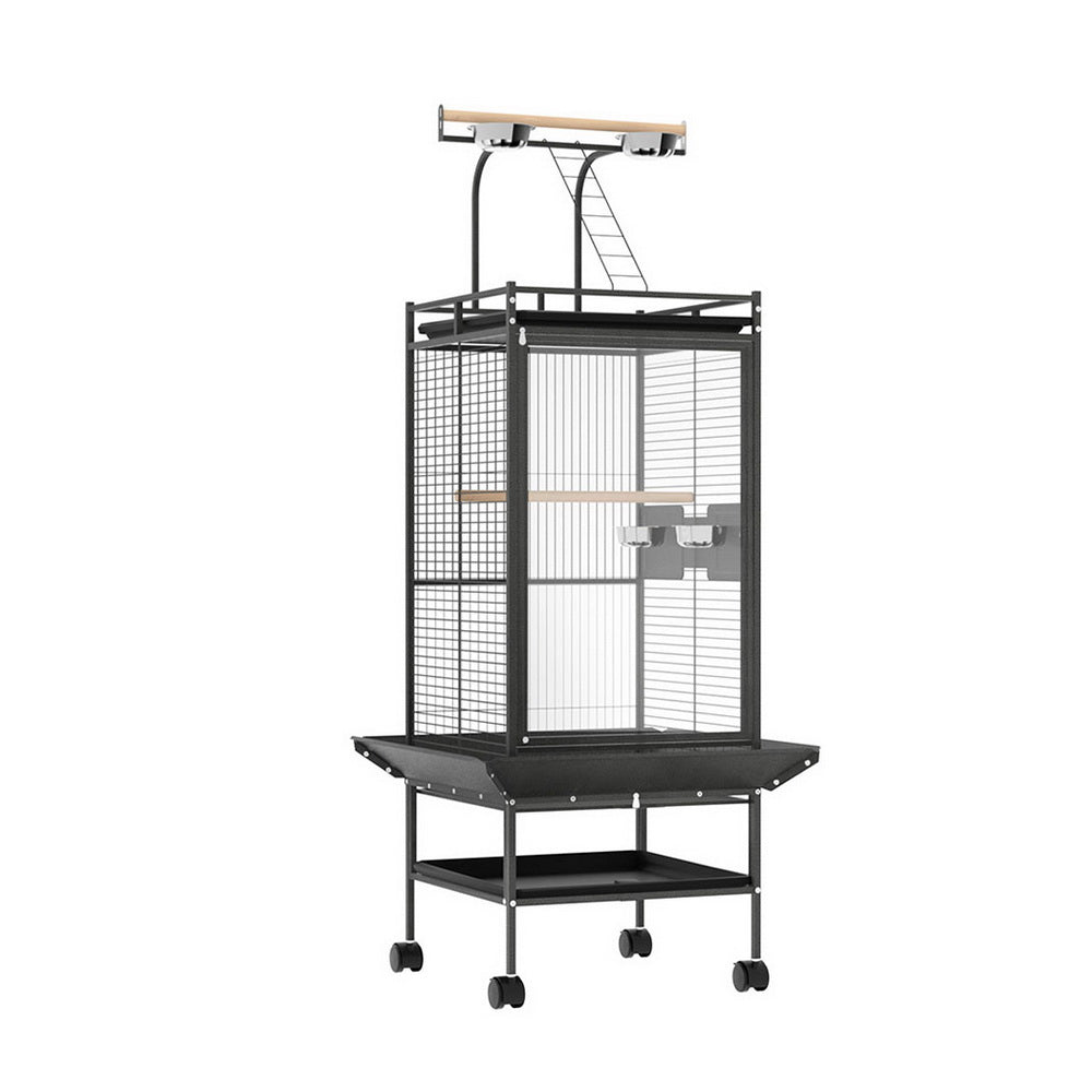 i.Pet 155cm Parrot Aviary Bird Cage Black Wheels
