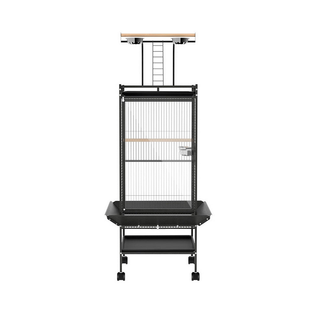 i.Pet 155cm Parrot Aviary Bird Cage Black Wheels