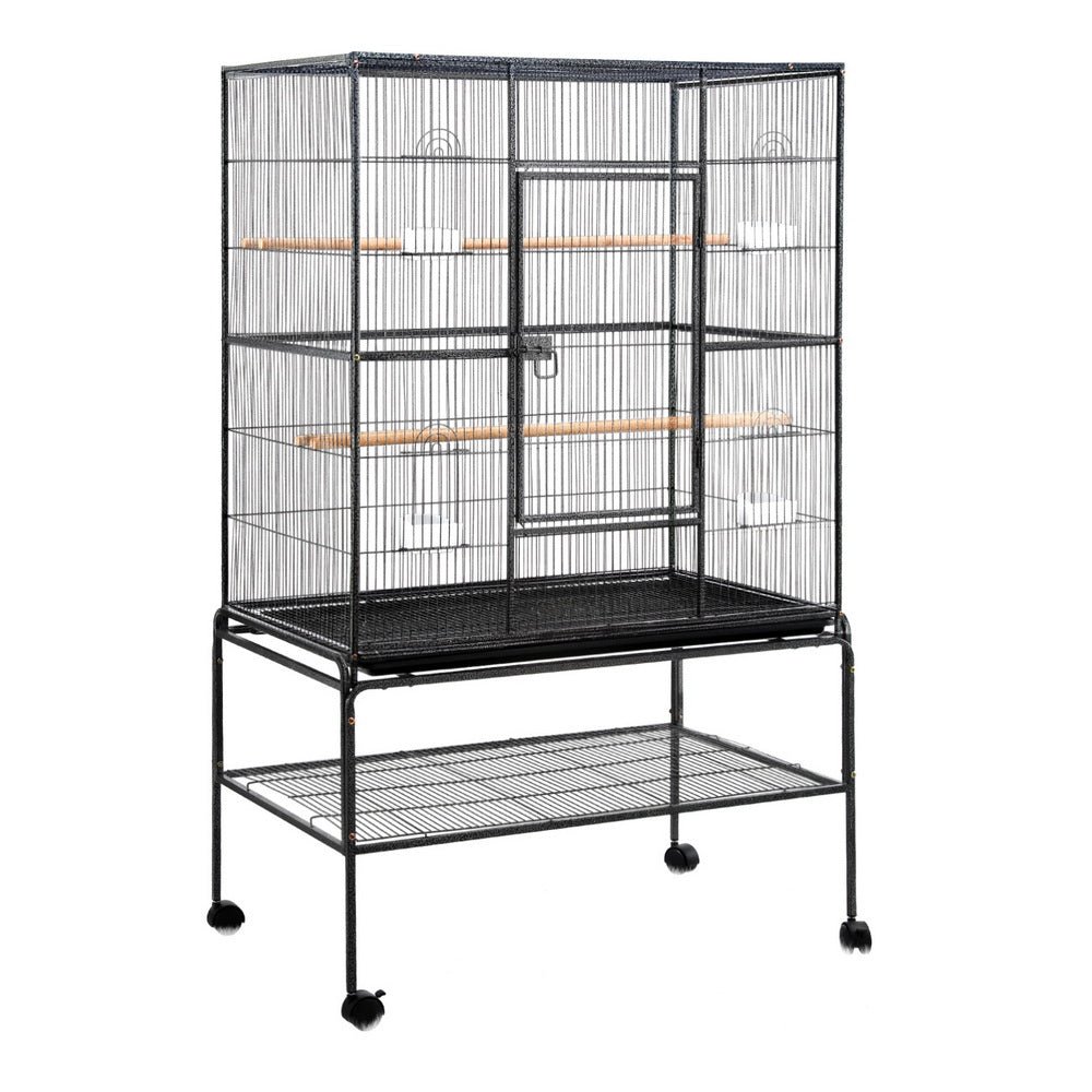 i.Pet Large Parrot Aviary 160cm Black Castor Wheels