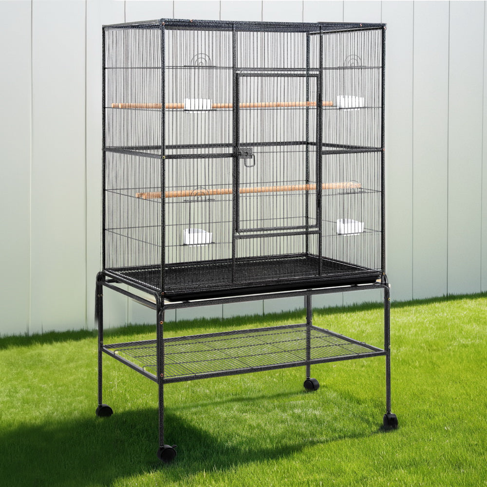 i.Pet Large Parrot Aviary 160cm Black Castor Wheels