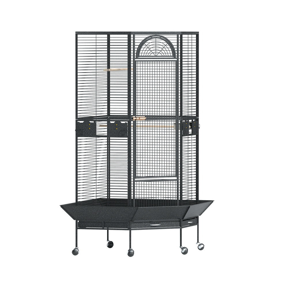 i.Pet Jumbo Aviary Bird Cage Corner Design Black