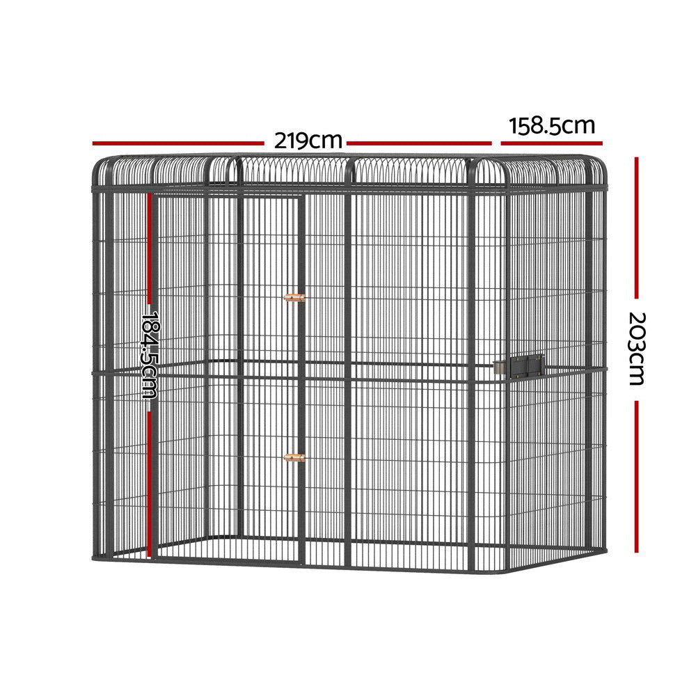 i.Pet Large Walk-in Aviary Bird Cage Black 203cm