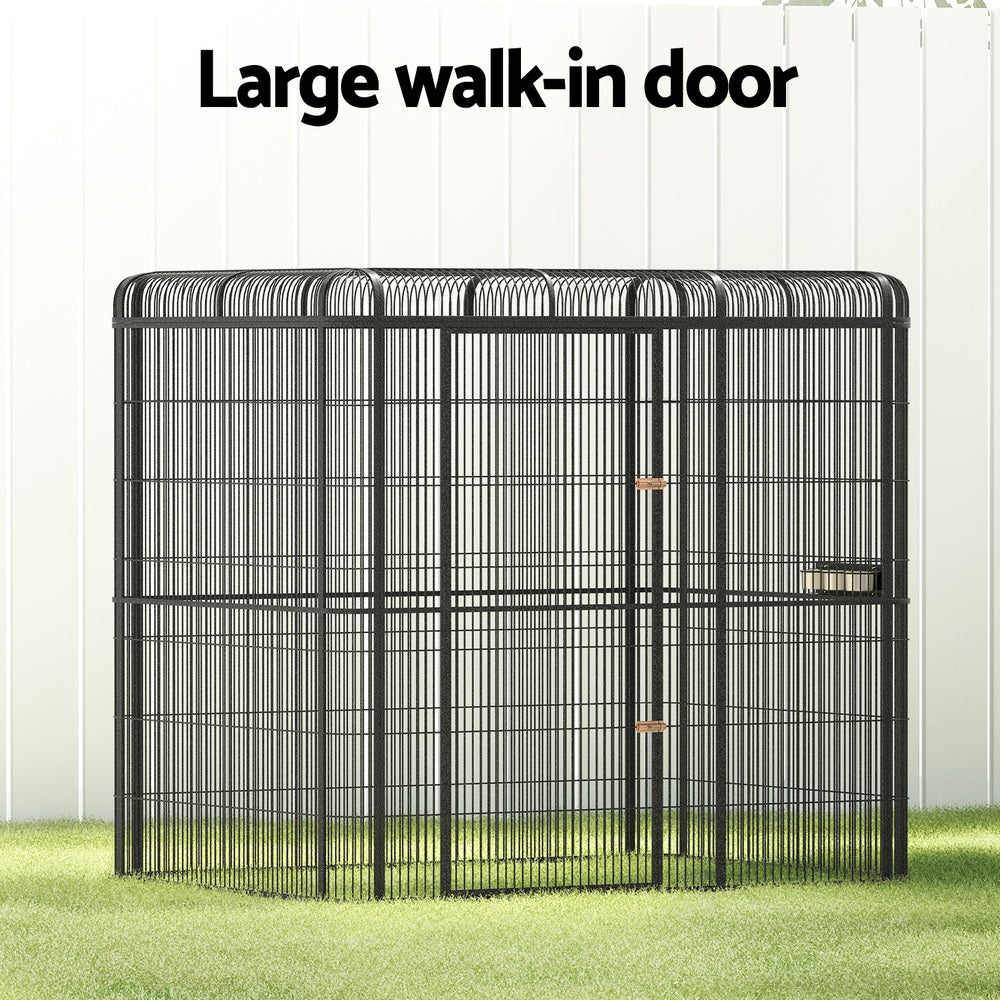 i.Pet Large Walk-in Aviary Bird Cage Black 203cm
