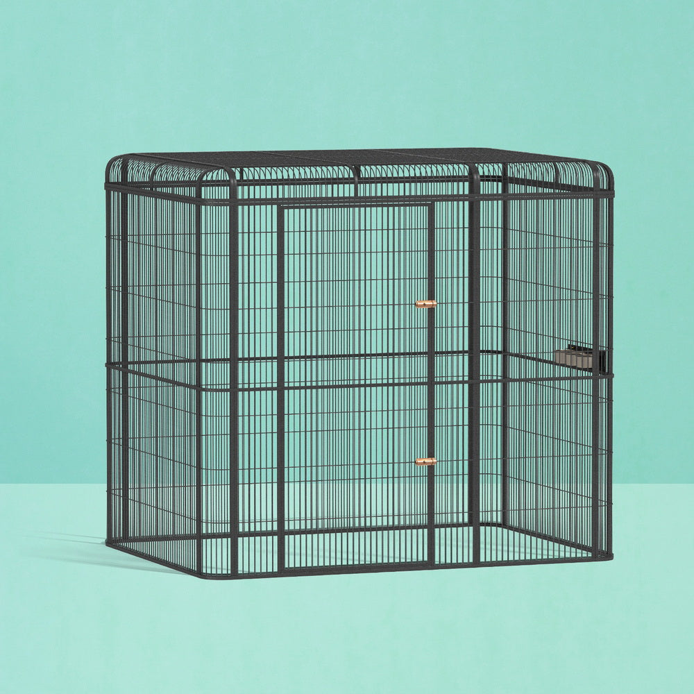 i.Pet Large Walk-in Aviary Bird Cage Black 203cm