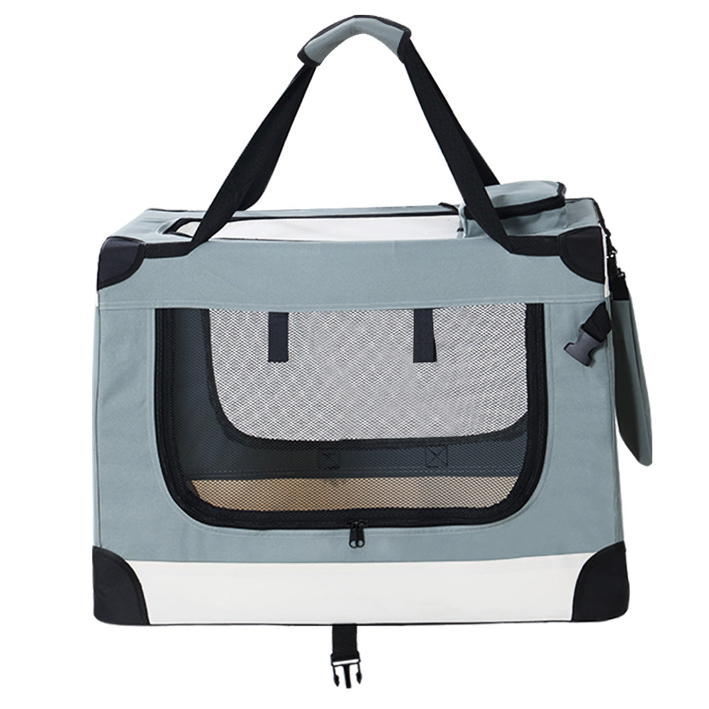 i.Pet 2XL Pet Carrier Soft Crate Foldable Light Grey