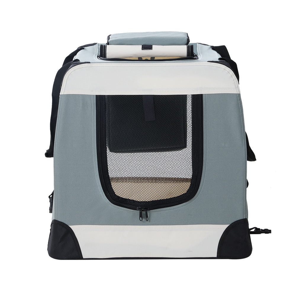 i.Pet 2XL Pet Carrier Soft Crate Foldable Light Grey