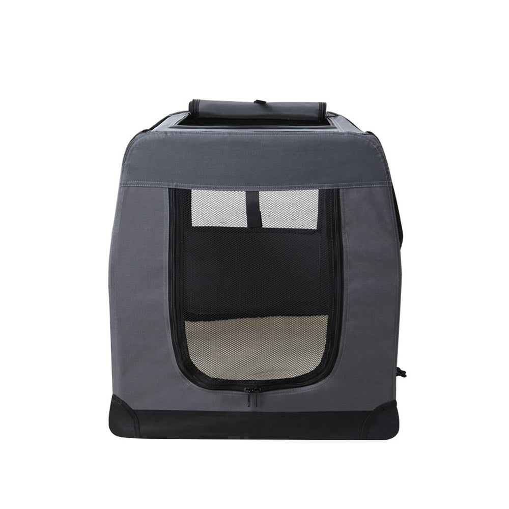 i.Pet XL Pet Carrier Soft Crate Foldable Travel Grey