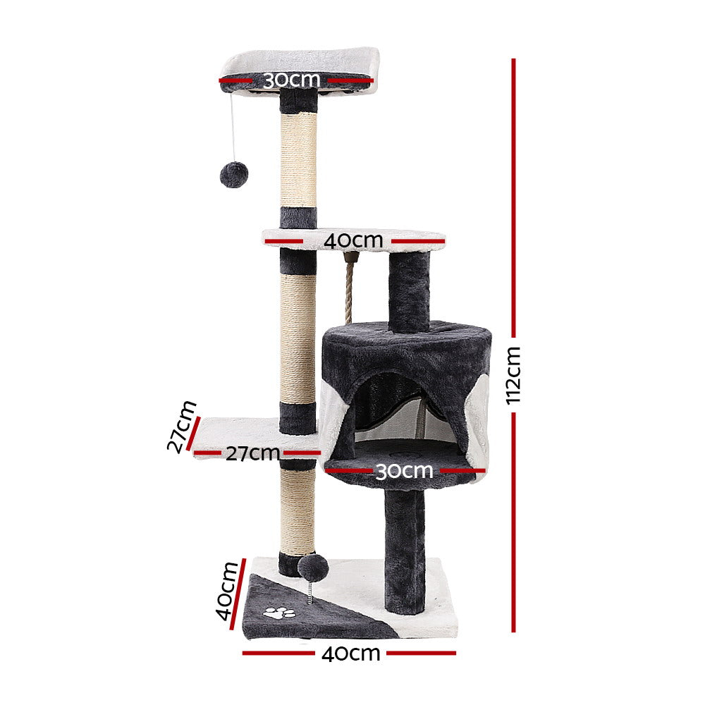 i.Pet 112cm Cat Tree Tower Scratching Post Condo Wood