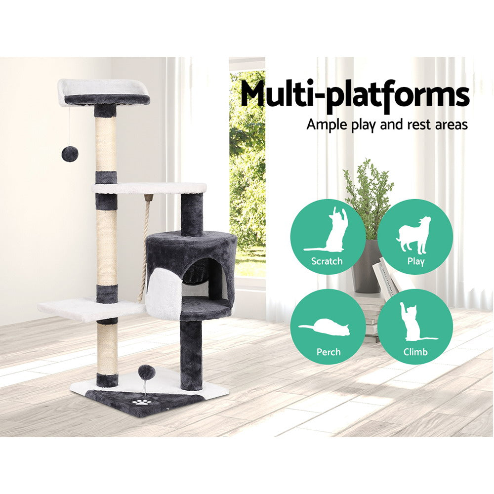 i.Pet 112cm Cat Tree Tower Scratching Post Condo Wood