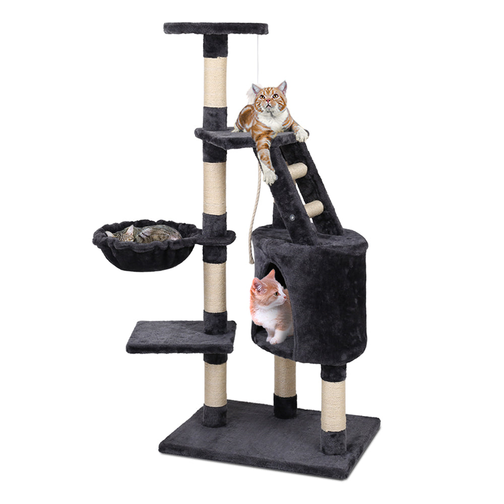i.Pet 120cm Cat Tree Tower Scratching Post Dark Grey
