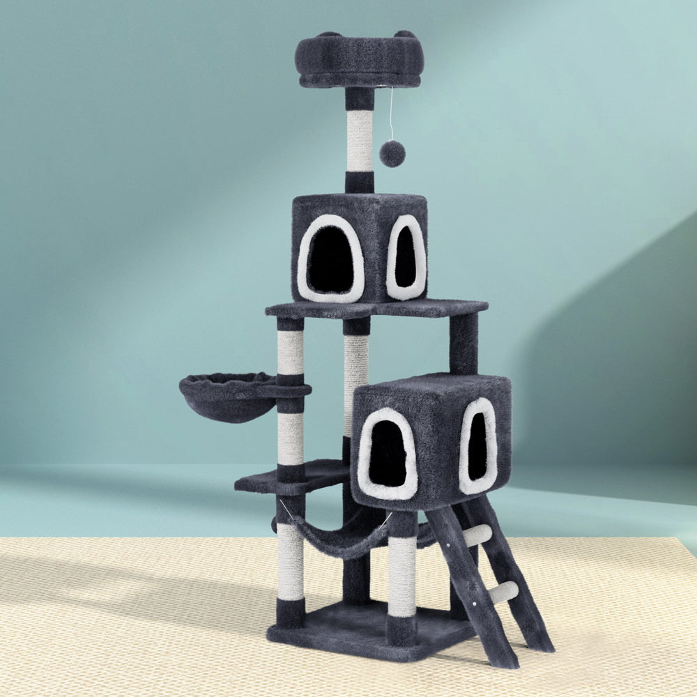 Alice 168cm Cat Tree Tower Scratching Post Condo Grey