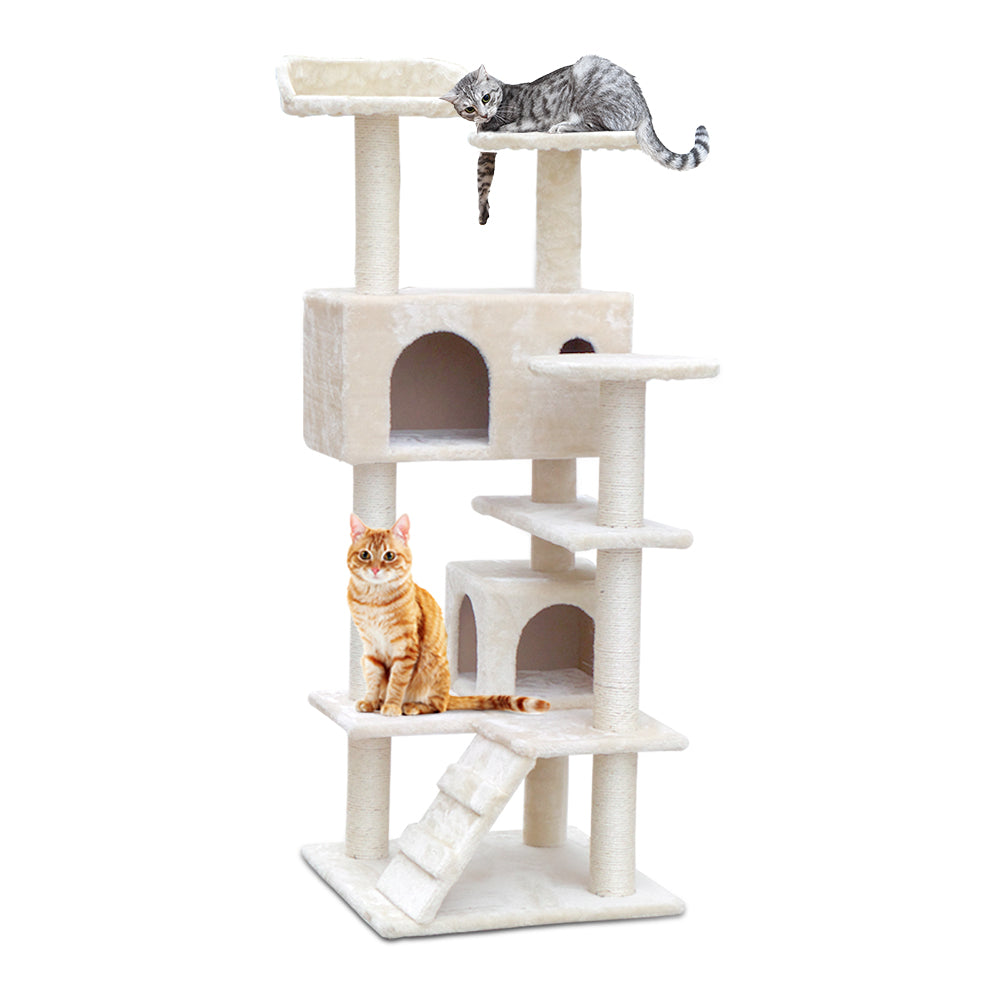 Buddy 134cm Cat Tree Tower Scratching Post Condo Beige