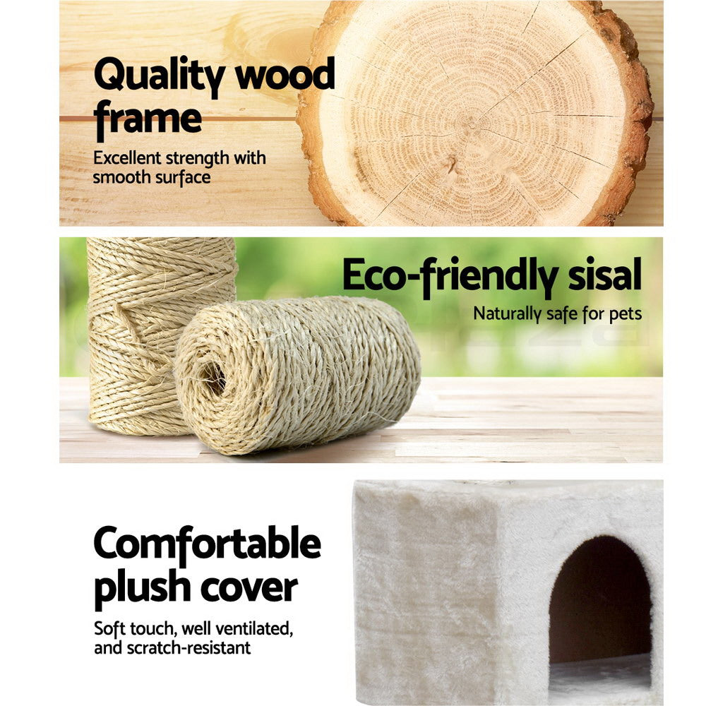 Buddy 134cm Cat Tree Tower Scratching Post Condo Beige