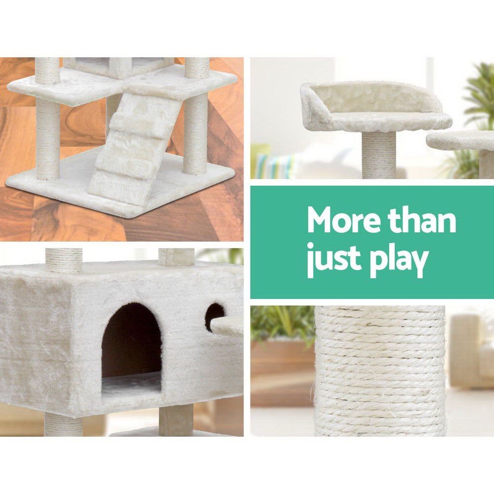 Buddy 134cm Cat Tree Tower Scratching Post Condo Beige