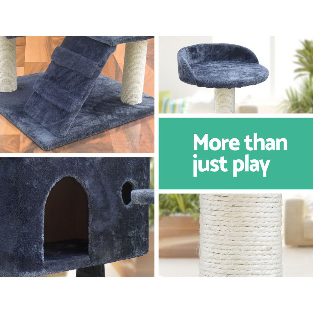 i.Pet 134cm Cat Tree Tower Scratching Post Condo Bed Grey