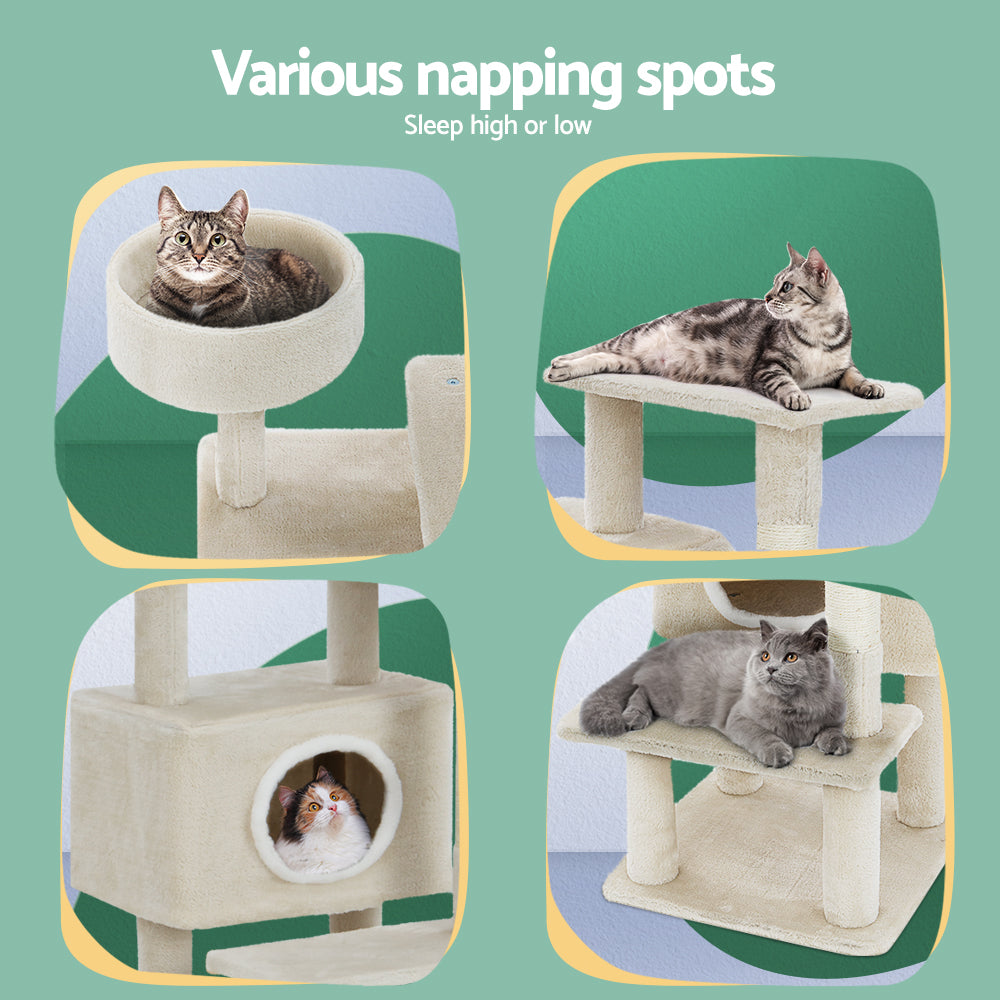 Hickory 90cm Cat Tree Scratching Post Tower Beige