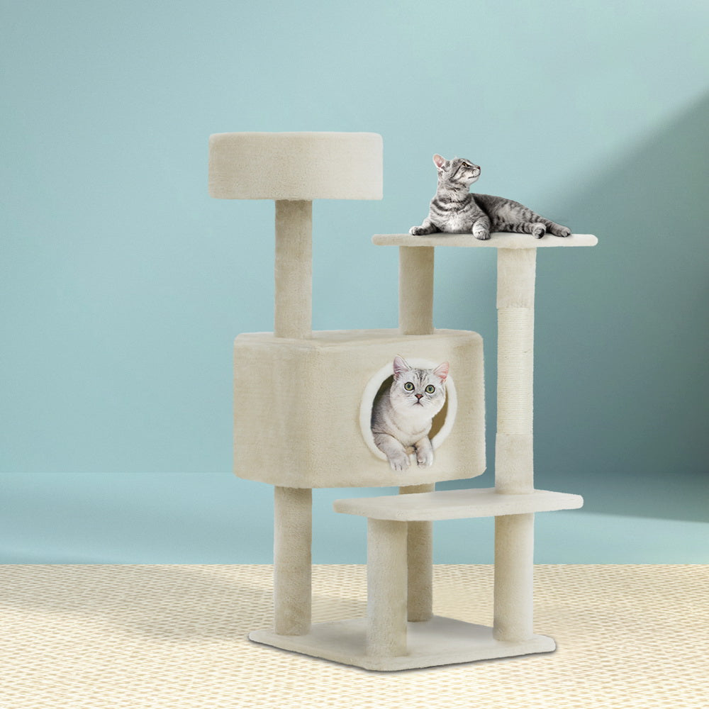 Hickory 90cm Cat Tree Scratching Post Tower Beige