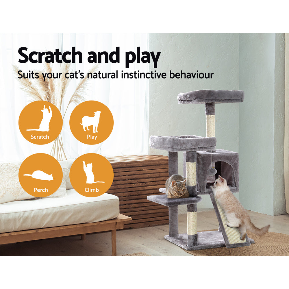 Cassey 103cm Cat Tree Scratching Post Condo Grey