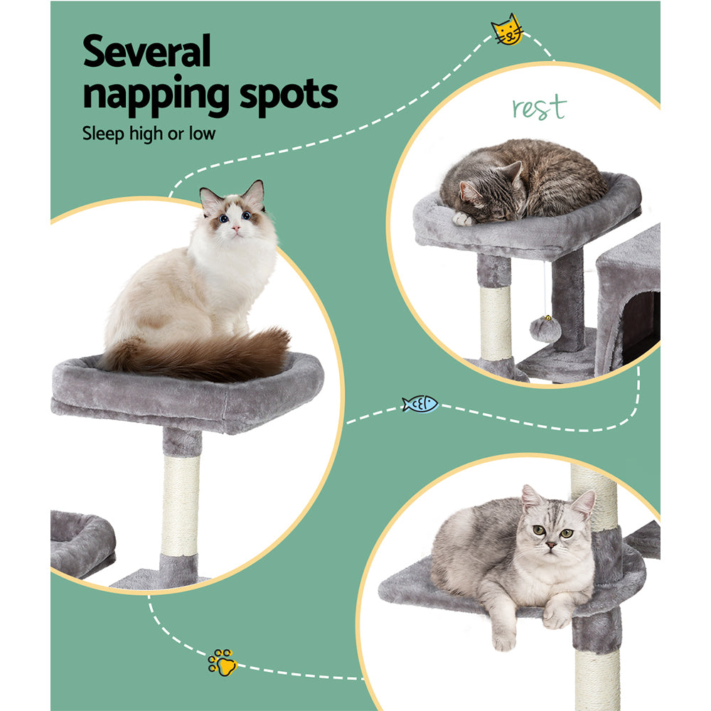 Cassey 103cm Cat Tree Scratching Post Condo Grey