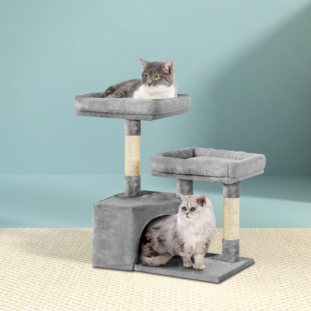 Ivy 69cm Cat Tree Scratching Post Light Grey